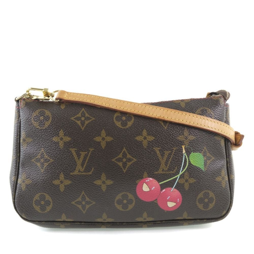 Louis Vuitton Pochette Accessoire Cherry Monogram Canvas Brown
